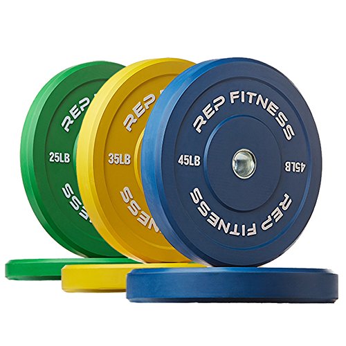 REP Color Bumper Plates LB Olympic Barbell Weights – Rubber Training Discs for Home Gym Strength Lifting, Low Bounce Durable, Weight Pairs & Sets 10 15 25 35 45 Pound Options - color: H. 210lb Color Set