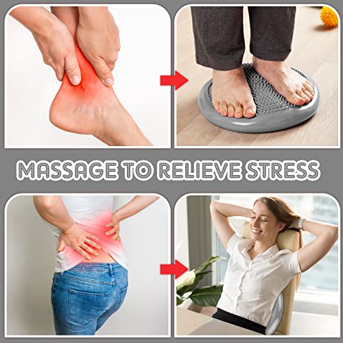 Jerify 4 Pcs Wiggle Seat Flexible Inflated Wobble Cushion Stability Balance Pad Balance Disc Sensory Seat for Men Women Fitness Physical Exercise Improving Posture Home Office - color: Gray