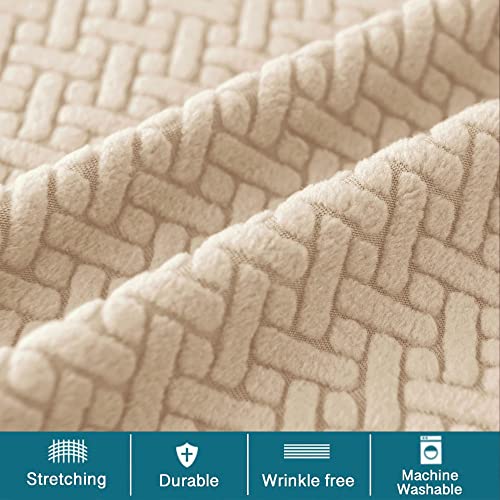 HFCNMY Bar Stool Covers with Backs,4 Pack Stretch Bar Stool Chair Covers,Jacquard Bar Stool Covers,Washable Bar Chair Covers Swivel Barstool Covers Slipcovers with Back Beige - color: Beige