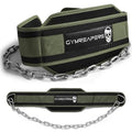 Gymreapers Dip Belt With Chain For Weightlifting, Pull Ups, Dips - Heavy Duty Steel Chain For Added Weight Training - color: Ranger Green