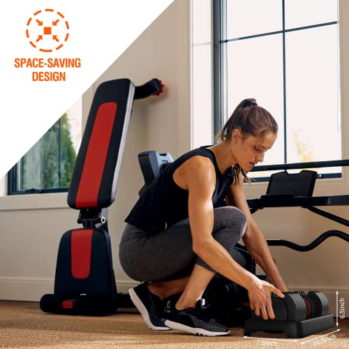SKOK 25/55 lbs Pair Adjustable Dumbbells Set, Adjustable Weights Dumbbells Set for Men and Women with Anti-Slip Fast Adjust Weight by Turning Handle Dumbbell with Tray - color: 55lbs-Single