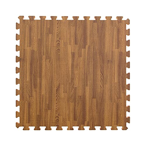 IncStores Premium Soft Wood Print Foam Flooring Tiles | Interlocking Foam Tiles for Home, Gym, Training and Yoga | 3/8 and 5/8 Inch - color: 5/8" - Light Oak, size: 48 Sq Ft