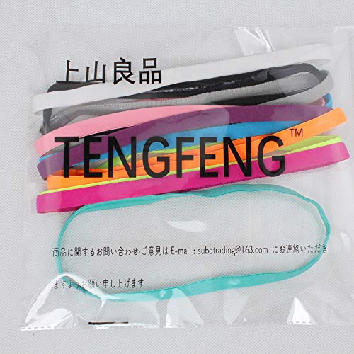 Girls Sport Headbands Non-Slip Hairband - Athletic Grip Elastic Single Skinny Sweatbands for Guide Sweat When Running Soccer Basketball Yoga Tennis Cycling 10 Pack - color: 10 color mixing