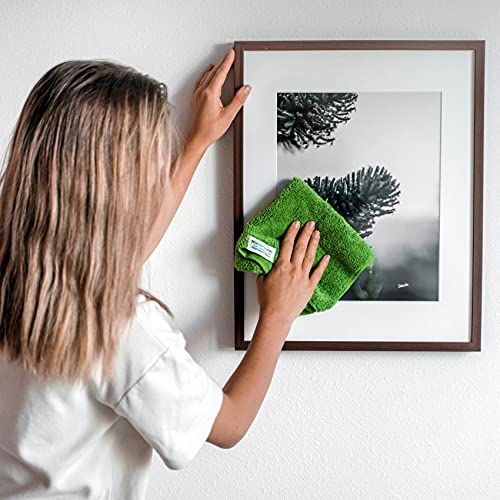 Nano Towels Cleaning Cloths - Cleans with Only Water - Wipes Away Dust, Spills & Grime Instantly Without Chemicals Paper Or Microfiber Supplies. Kitchen, Bathroom, Glass 14x14” 4-Pack Green
