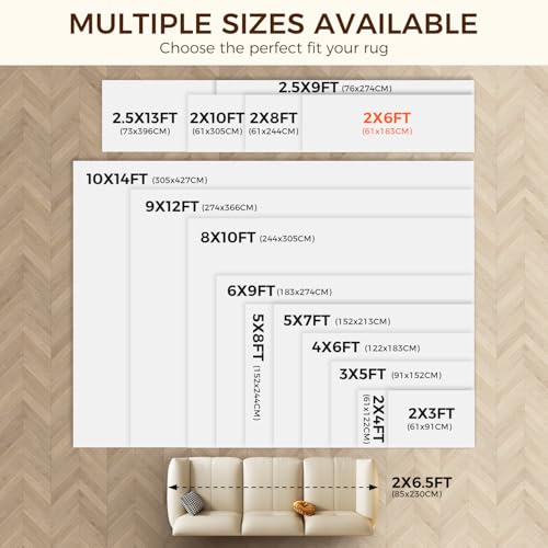 BAGAIL BASICS 2 x 6 FT Rug Pad Gripper for Hardwood Floors, Non Slip Rug Pads for Area Rugs, Extra Thick Under Rug Padding, Protect Your Rugs & Floors - size: 2' x 6' (Rectangular)