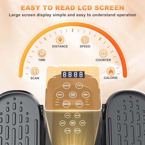 Mini Under Desk Elliptical Low Impact Electric Leg Exerciser As Seen on TV While Sitting for Seniors with Non-Slip Mat Quiet & Portable for Home and Office