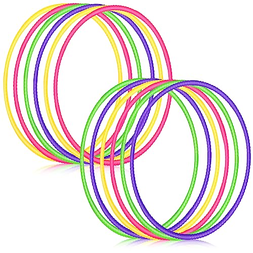 Sratte 12 Pcs Toy Hoop for Kid Detachable Adjustable Toy Hoop Colored Hoop Exercise Ring Plastic Circle for Kid Teen Gymnastics Dog Agility Equipment, Require Self Assembly(Fresh Color, 28 Inch) - color: Fresh Color, size: 28 Inch