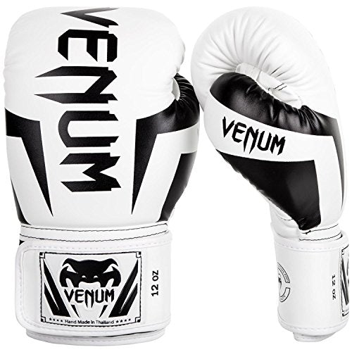 Venum Elite Boxing Gloves - color: White/Black, size: 10-Ounce