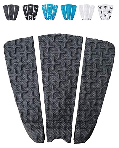 Ho Stevie! Premium Surfboard Traction Pad - Foot Won't Slip - 3 Piece, Full Size, Maximum Grip, Strongest 3M Adhesive - color: Black