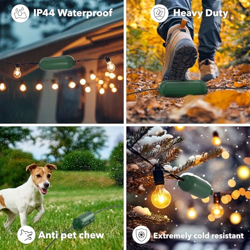 BN-LINK Outdoor Extension Cord Safety Cover, Cord Connector Protector Waterproof with 4 Latches, Plug Cover for Holiday String Lights & Tools, Green, 1 Pack - color: Green, size: 1 Pack