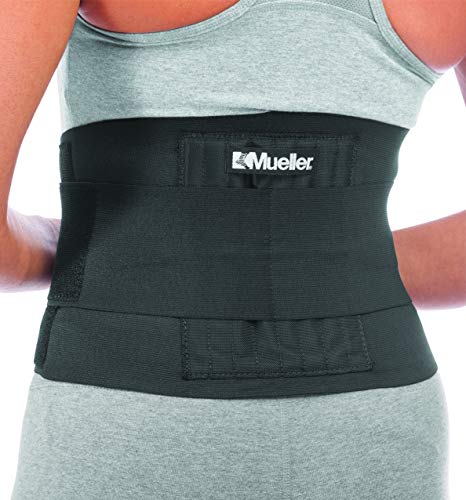 MUELLER Sports Medicine Adjustable Back Brace, Ideal for Upper and Lower Back Pain, Relief & Support for Men and Women, Strains, Sciatica, Scoliosis, Black - style: OSFM