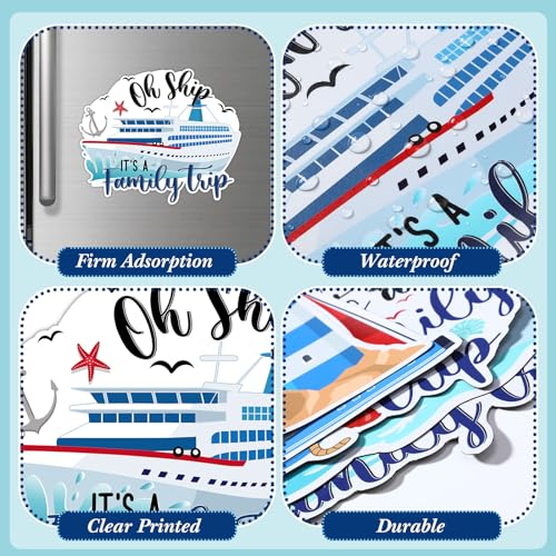 Kanayu 12 Pieces Cruise Door Magnets Decorations, Sea Navigation Ship Car Refrigerator Magnets Stickers Anchor Cruise Cabin Door Fridge Magnetic Decorations for Cabin Carnival Party(Bright Style) - style: Bright Style