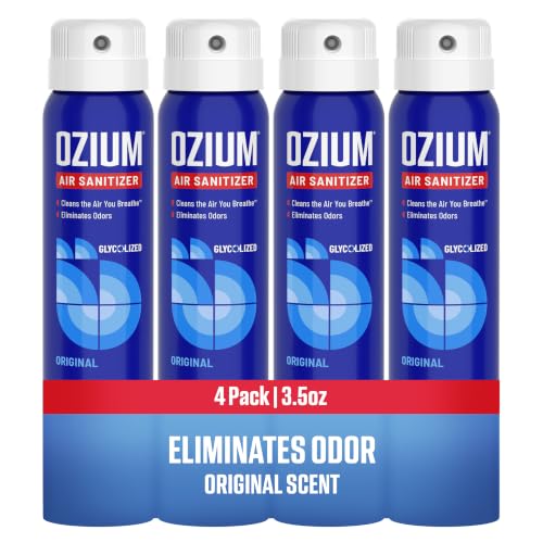 Ozium 3.5 Oz. Air Sanitizer and Odor Eliminator | For Homes, Cars, Offices and More, Original Scent, 4 Pack - size: 3.5 Ounce (Pack of 4)