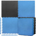 BEAUTYOVO Puzzle Exercise Mat with 12/24/48 Tiles Interlocking Foam Gym Mats, 24'' x 24'' EVA Foam Floor Tiles, Protective Flooring Mats for Gym Equipment - color: 48 Sq.ft/12 Tiles - Black & Blue
