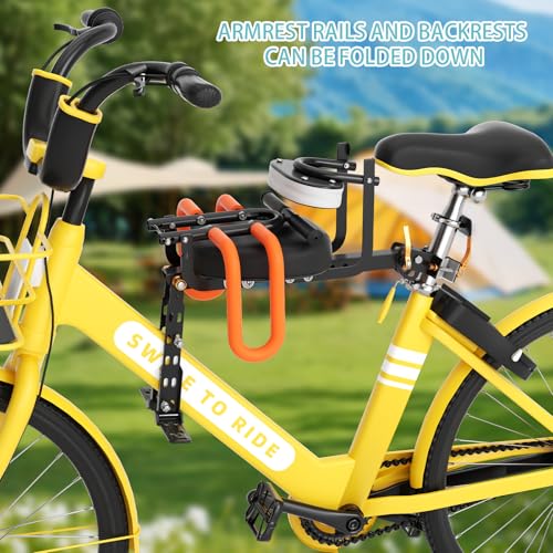 Child Bike Seat for Adult Bike,Retractable Baby Bike Seat Front Mounted for Children 2-6 Years Old - color: gold for bike