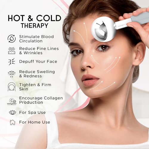 Ice Globes for Facials | Unbreakable Steel Cooling Roller | Cryo Sticks for Face | Massager for Face Neck & Eyes | Skin Care for Dark Circles, Puffiness, Wrinkles, Collagen Production (Gray) - color: Gray