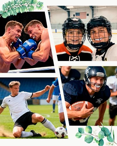 Piemow 4 Pcs Mouth Guard, Religious Faith Cross Sports Mouthguard with Case | Mouth Guards Braces for Football Boxing Basketball Lacrosse Hockey and All Contact Sports - color: Cross