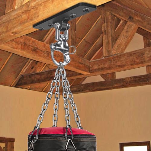 Dolibest Heavy Bag Hangers Brackets, Punching Bag Hangers, Heavy Bag Ceiling Mount for Body Weight Strength Training Systems, Aerial Yoga Swing & Hammock, Resistance Band - color: 4 Holes Punching Bag Hanger