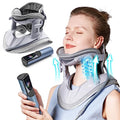 Cervical Neck Traction Device Fast Air Pump Neck Brace, Adjustable Inflatable Neck Stretcher with 3 Power Tractions Pain Relief Neck Decompression Tension Relief - color: Grey Fast Air Pump