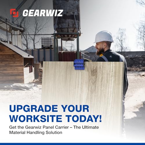 Gearwiz Panel Carrier Tool – Carry Plywood & Large Sheets up to 100 lbs – One-Handed Ergonomic Grip – Heavy-Duty Woodworking & Construction Sheet Lifter for 4x8 Panels – NOT FOR DRYWALL – 2 Pack
