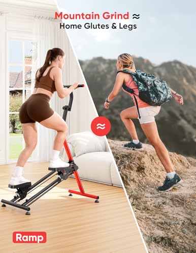 YOLEO Adjustable Resistance Stair Steppers for Exercise at Home, Folding Cardio Stairmaster with 3 Workout Modes & Oversized Pedal,90% Pre-Assembled Stair Climber with Handlebar for Full Body Workout - color: V2.0 Stair Stepper + Bungee Cord*2