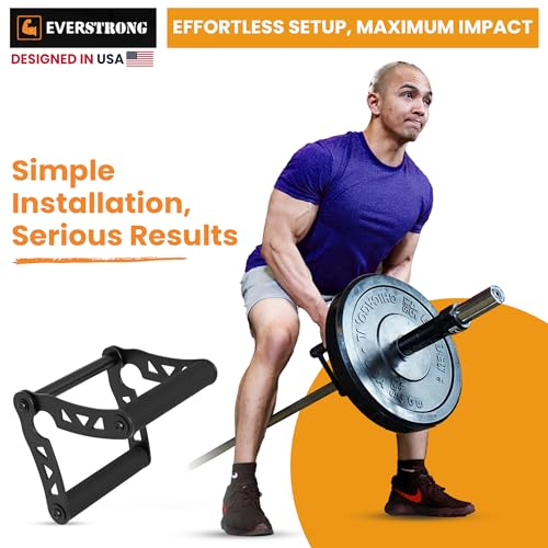 EVERSTRONG T Bar Row Attachment with V Bar Attachment Landmine Handle - 360 Swivel Landmine Attachment for Barbell for Full-Body Workout in Home Gym - Small Spaces - Deadlifts Squats Landmine Stand - style: 2" Base with V Grip