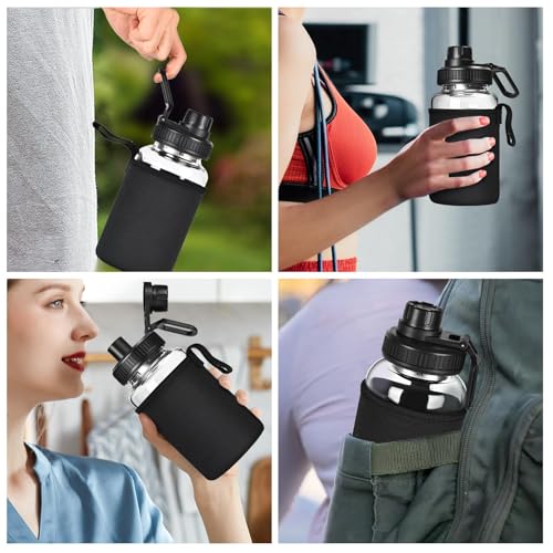 Glass Shaker Bottle, 2 Pack 22oz BPA-Free Odorless Shaker Bottle with 304 Stainless Steel Ball and Removable Cleaning Brush for Fitness Protein Mixes