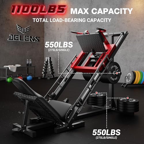 JELENS Leg Press Hack Squat Machine, Leg Machine for Home Gym with Linear Bearing, L11 Professional Adjustable Leg Exercise Machine, Lower Body Workout - color: Red, size: L11
