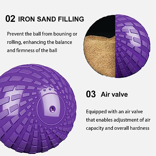 Medicine Ball 8, 10 lbs Slam Ball Weighted Balls for Exercise Strength and Crossfit Workout - color: Dynamic Purple, size: 10 LB