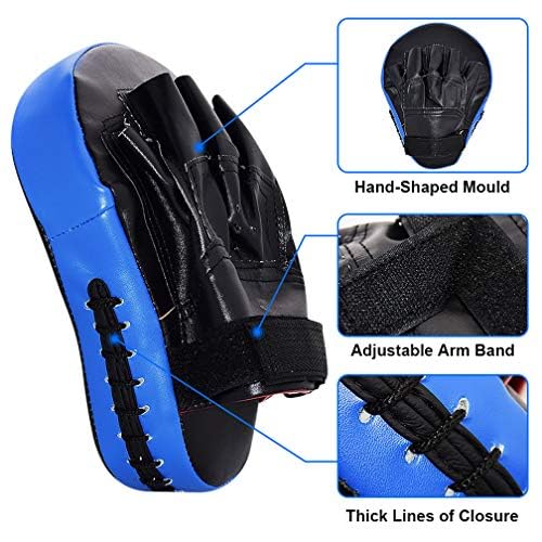 TLBTEK Taekwondo Kick Shield - Muay Thai MMA Karate Kickboxing Training Pads - Curved Leather Strike Shield