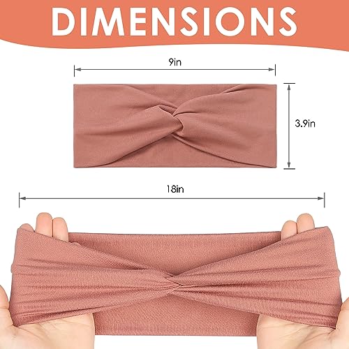 Panleding 12 Pcs Stretchy Headbands for Women, Absorbed Sport Headband Soft Twist Knotted Headbands for Daily Life Yoga - color: Light Serial