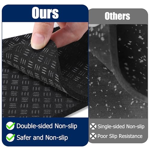 TOBWOLF 6PCS Treadmill Mat Pads, 4" x 4" x 0.2" Double-Sided Non-Slip Exercise Equipment Mat for Floor Protection, High Density Silicone Anti Vibration Pad for Treadmill, Walking Pad, Exercise Bike