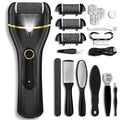 Callus Remover for Feet, Electric Foot Callus Remover Waterproof with 3 Rollers 2 Speed Battery Display,17 in1 Rechargeable Foot File Pedicure Kits for Dead Hard Cracked Dry Skin - style: Black