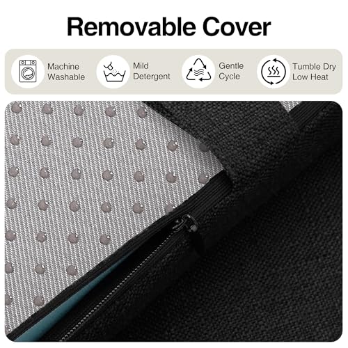 Tromlycs Saddle Bar Stool Cushion Rectangle Small Bench Cushion, Black | Rectangular Seat Cushion, Rectangle Bar Stool Cover Pad, Kitchen Farmhouse, with Strap Ties, 18x9.5 Inch - color: Black