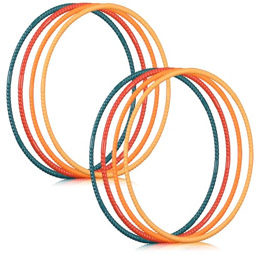 Sratte 8 Pcs Color Hoop Detachable Adjustable Exercise Ring Plastic Hoop for Gymnastics Dog Agility Equipment Party Decor, 4 Colors - color: Natural Color, size: 28 Inch