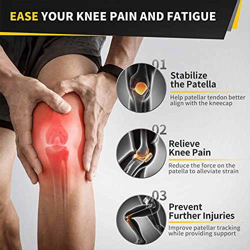 CAMBIVO 2 Pack Patella Tendon Knee Straps, Knee Brace for Women & Men with Extra Straps, Patella Bands for Pain Relief, Osgood Schlatter, Jumper’s Knee, Tendonitis, Running, Basketball, Volleyball - color: Gray