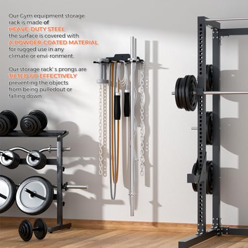 XZHXFX Barbell Wall Holder,Single Barbell wall Mount Hanger,Garage Gym Bar Wall Rack,Vertical Olympic Hanger wall Mount Rack,Space Saving Gym Accessory,Holds Under 33mm Bar Size(Black) - color: Black 6 hooks