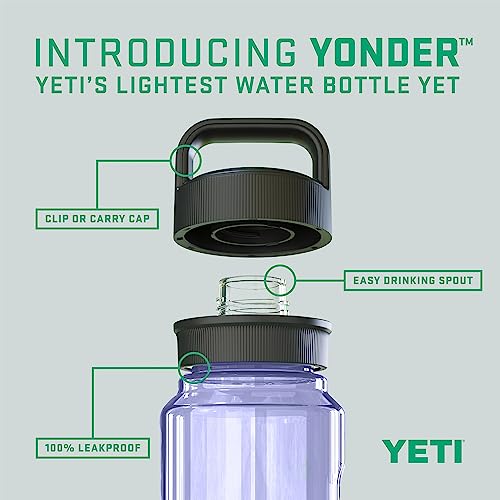 YETI Yonder Water Bottle with Yonder Chug Cap, Lightweight, Leakproof and BPA-Free - color: Cosmic Lilac, style: 25oz