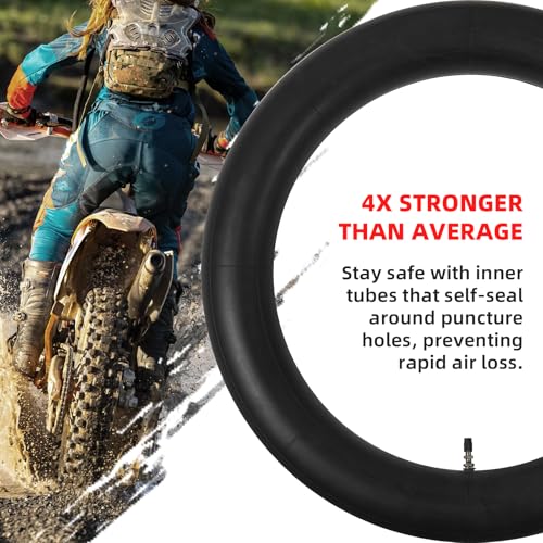 AR-PRO (2-Pack) 4.10/4.50-18" Heavy duty Dirt Bike Inner Tube with TR4 Straight Valve for 110/100-18,110/90-18,110/80-18,120/90-18,120/80-18,100/100-18 Motorycle Rear Tire - size: 4.10/4.50-18"