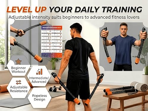 Weighted Cordless Battle Ropes with 10 Adjustable Resistance Rings-17.3" Portable Fitness Ropes for Home Gym Office&Travel, HIIT Strength Training&Full Body Cardio for Men&Women (2 PCS, Black) - color: Black