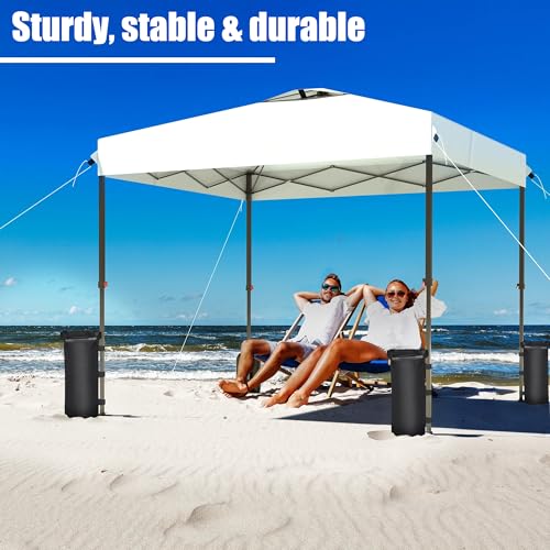 Canopy Weights Sand Bags for Weight Windproof Pop up Canopy Tent -(No Sand)-4 Pack-112LBS - color: Black