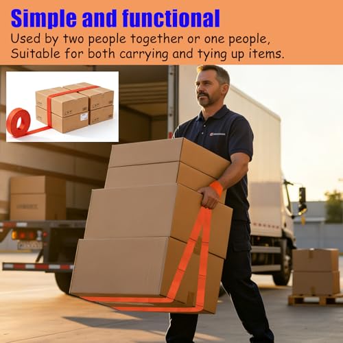 2-Pack Heavy Duty Furniture Moving Straps - for Moving Furniture, Appliances, and Heavy Items - Versatile Hand-Held Lifting Bands for Home & Office Use