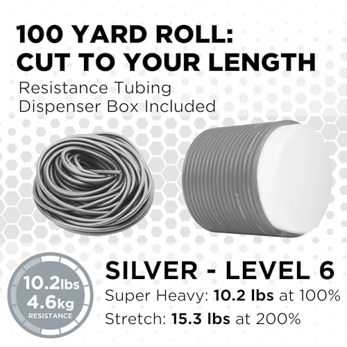 THERABAND Latex Resistance Tubing, Blue, Extra Heavy, Level 4, 100 ft Roll, Professional Grade Resistance Band for Exercise, Upper and Lower Body Workouts, Cut-to-Length, Color-Coded Levels - color: Level 4 / Extra Heavy - Blue, size: 100 Foot