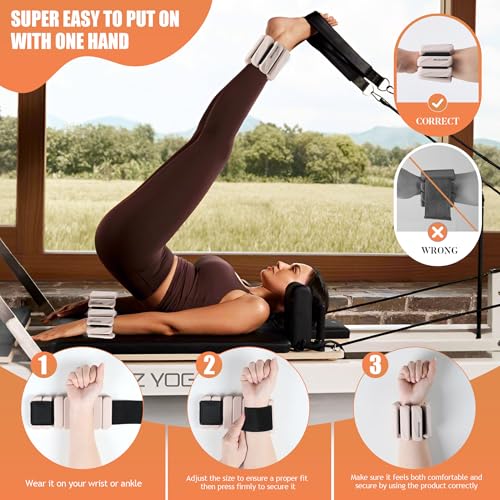 BECOJADDE Ankle Weights Set of 2 (1 lb/2 lb Each) for Women Men Adjustable Wrist Bracelet for Home Gym Weighted Bangles Wristbands Leg Arm Weights for Walking Swimming Running Pilates Yoga Gym - color: Beige, size: 4 Lb Pair (2 Lb Each)