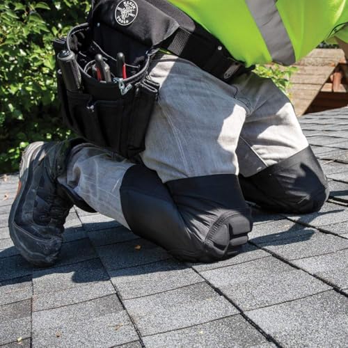 Klein Tools 60492 Knee Pads, Lightweight Padded Knee Sleeves, Breathable Mesh Back, Elastic Cuff with Slip-Resistant Silicone, Black, M/L - size: M/L