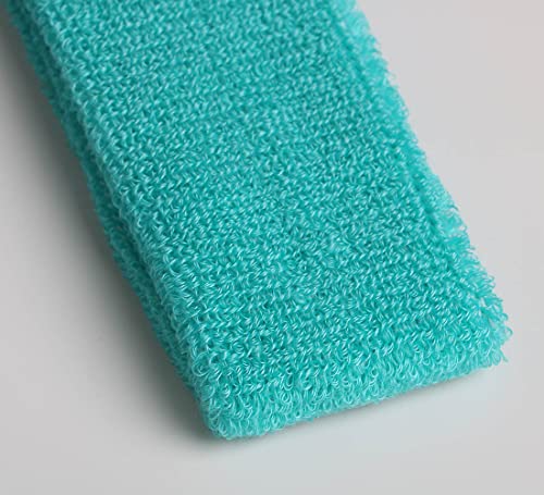 Cotton Sweatband Headbands,Pack of 12,Elastic Stretchy Sport Terry Cloth Sweat Bands,Yoga Workout Fitness Exercise Basketball Headband - color: 12pcs x aquamarine cotton sweatband headbands