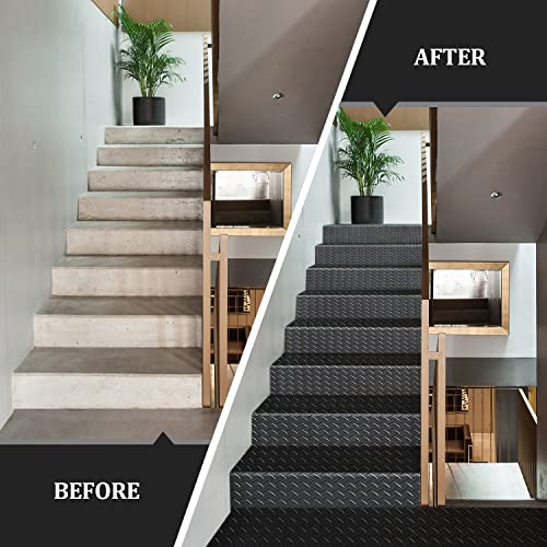 jxgzyy Diamond Plate Rubber Flooring Rolls 16.5 x3.3 Ft x 3 mm Heavy Duty Garage Floor Runner Rubber Trailer Garage Floor Mats for Garage Warehouse Gym Basement