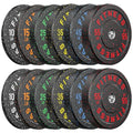 2" Bumper Plates Set Olympic Weight Plates for Barbell Strength Training | Papababe 2Inch Weights Plates Set, Floor Protective Plates, 20-600lbs Rubber Bumper Plates for Weightlifting, Bench Press - size: 370 LB SET (PAIR OF 10, 15, 25, 35, 45, 55 LB), st