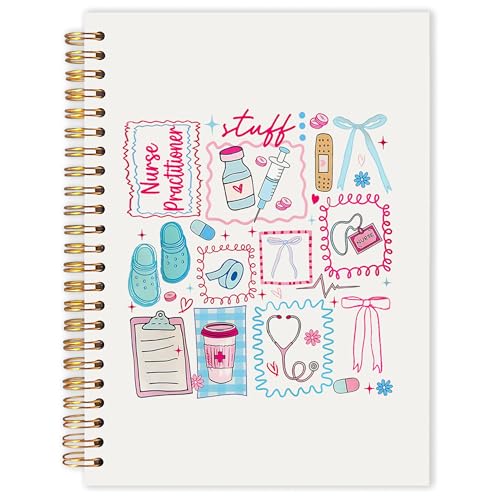 Nurse Practitioner Gifts for Women Spiral Notebook 5.5x8.3 in, Nurse Appreciation Week Gifts, Coquette Nursing Medical Hardcover Notebook Journal for Women Work - color: Coquette Nursing Medical