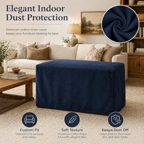 Custom Size Indoor Dust Cover, Cotton Linen Fabric Made to Measure Protector for Furniture, Printer, Coffee Machine, Cabinet, Chair & Appliance, Any Size & Shape - color: Cotton linen（Indoor）